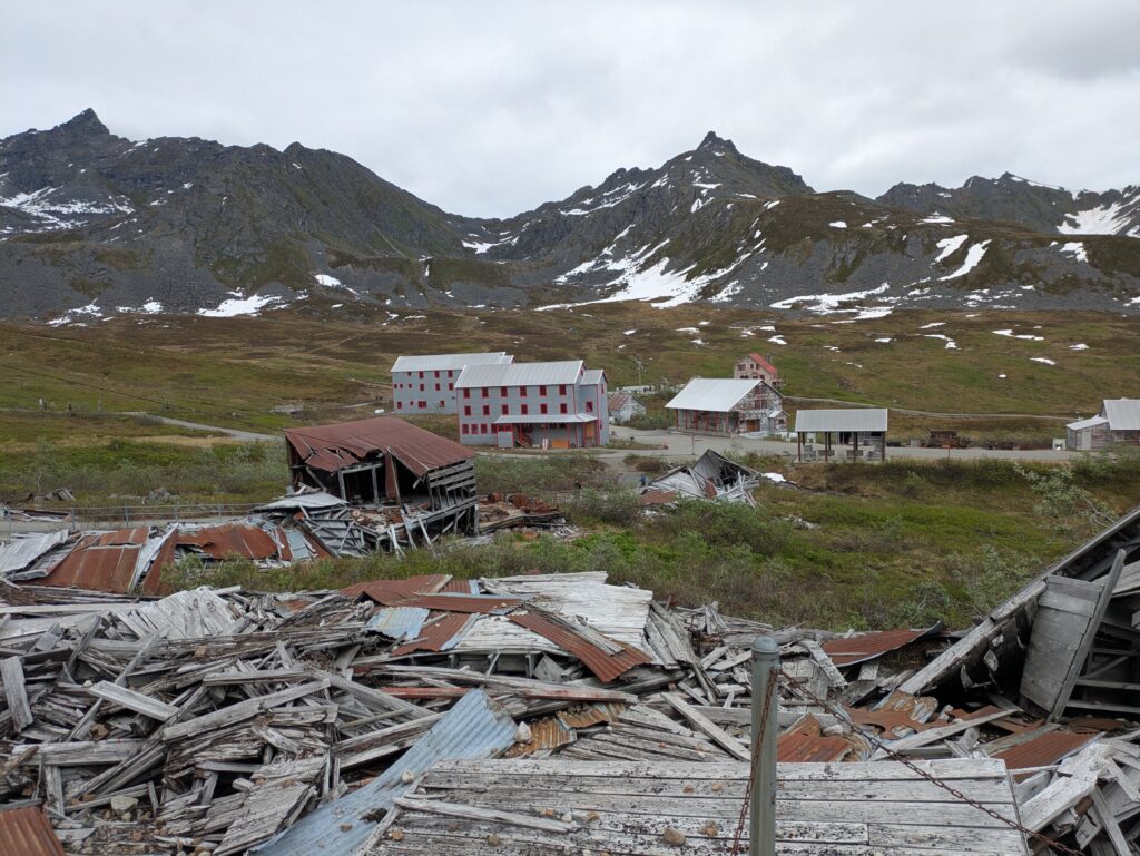 Mine debris of buildings