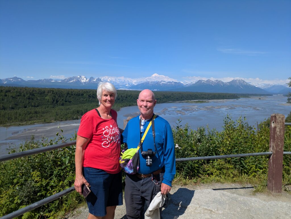 Theresa and Andy at the overlook of Denali